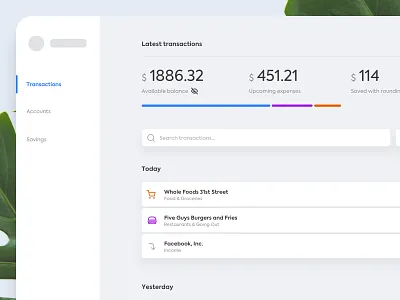 Savings Dashboard app bank banking card dashboard data visualization dataviz finance financial minimal minimalist simple ui ux