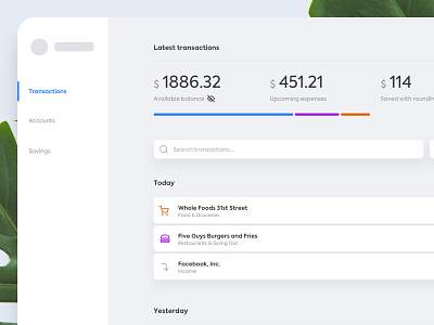 Savings Dashboard app bank banking card dashboard data visualization dataviz finance financial minimal minimalist simple ui ux