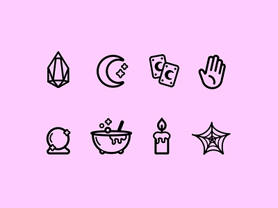 Witchy Icon Set halloween icon set icons magic magick witch witchy