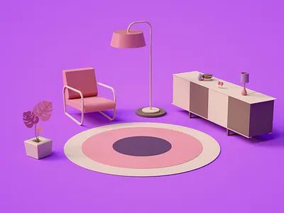 Minimal Interior design 3d 3danimation art direction c4d concept design game illustration iran isometric landingpage lowpoly modeling octane tehran