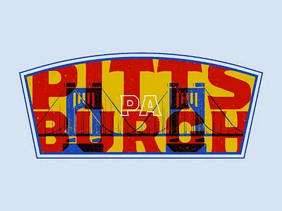 The City of Bridges Badge badge bridge city pittsburgh typography vector