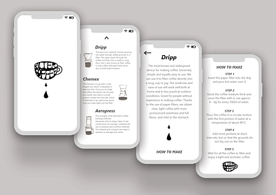 Alter Coffee Black and White app art black and white design flat logo minimal mobile ui