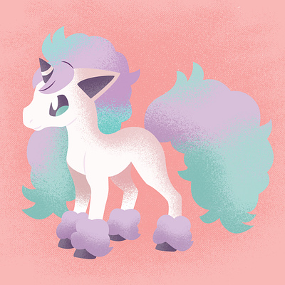 Galarian Ponyta art black conceptual galar galarian illustration love pokemon ponyta red shading shield stipple sword vector