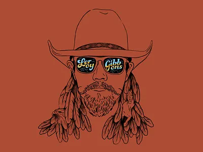 Leroy Gibbons apparel design cowboy design digital illustration feathers fort worth glasses hawk horse illustration leroy leroy gibbons photoshop portrait trust printshop tshirt tshirt design wacom western