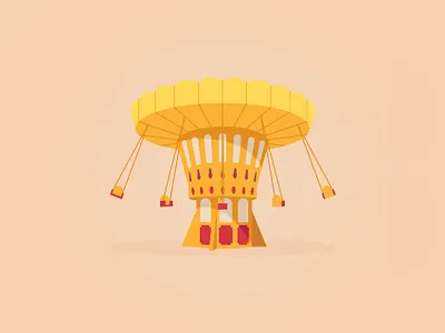 Carousel carousel illu illustration illustrator simple vector yellow