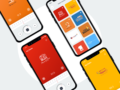 Radio App UI Concept android app app audio control audio player colorful colors concept design ios music app music player radio ui ux volume control