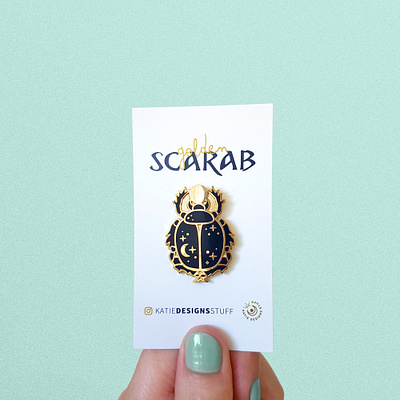 Golden Scarab Enamel Pin egypt enamelpin lapelpin scarab