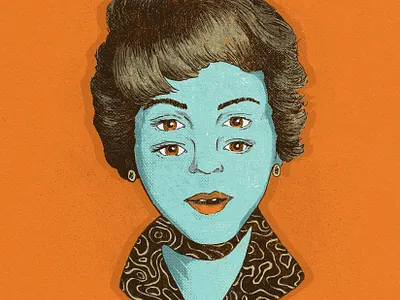 Four Eyed Betty drawing four eyes illustration ink poster texture woman