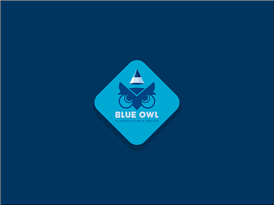 BLUEOWL bird blue design illustration logo owl owl logo vector