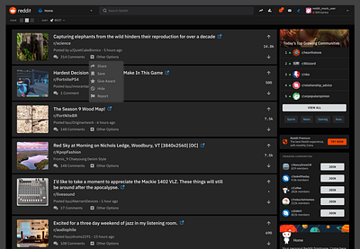 Reddit desktop user interface mockup redesign design forum reddit ui userexperience userinterface ux web webdesign