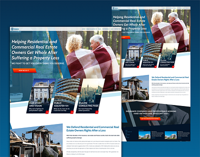 Homepage for insurance claims consulting company design landing page sketch web design website