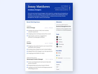 CV | Freelance Design experience feed freelance freelance design freelancer designer layout linkedin london paper print resume resume cv ui design uidesign