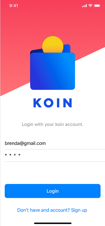 Koin App proposal design logo ui