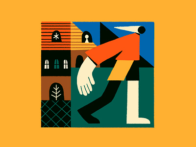 goblin abstract character design geometric illustration