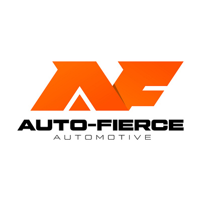 Auto-Fierce automotive brand branding identity logo design logodesign mechanic orange vector