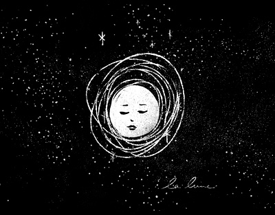 La Lune Illustration drawing illustration procreate