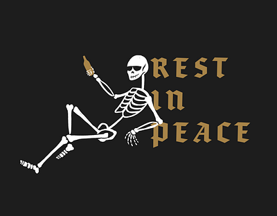 Rest in Peace halloween illustration lettering procreate app skeleton