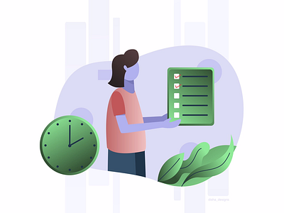 Onboarding Illustration:Productivity app art brand design illustration ios management productivity responsive task time track tree ui ux vector vectornator web