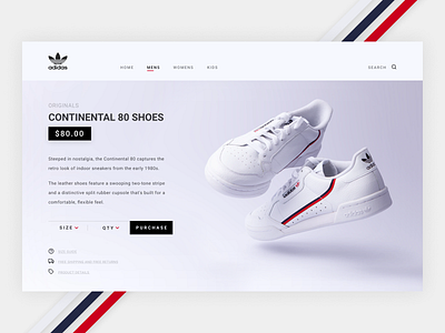 Adidas Continental 80 adidas clean design ecommerce fashion minimal shoe simple sneaker store ui ux web website