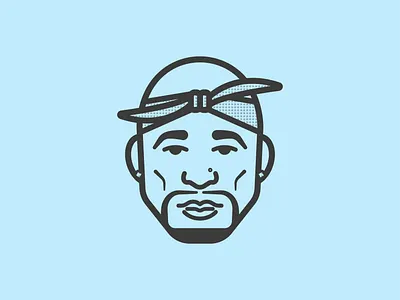 2Pac animation design flat graphic design icon illustration illustrator logo minimal rapper