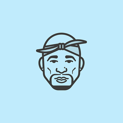 2Pac animation design flat graphic design icon illustration illustrator logo minimal rapper