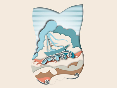 Perahu Wanita illustration vector