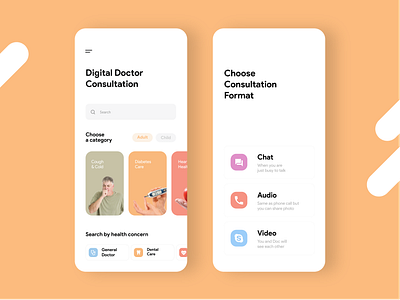 Digtial Doctor Consultation App UI Design app branding consultation design doctor doctor app firm flat flat design freebie icon icon design icon set illustration minimal ui ui ux ui kit ux