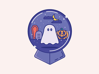 Inktober Day 11 | Snow ghost halloween illustration inktober pumpkin snow snow globe spooky vectober