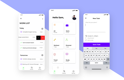 To Do list app design ui web