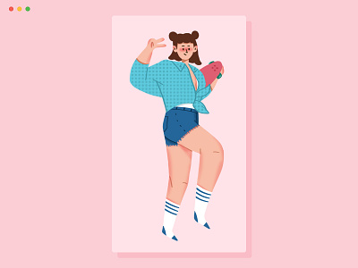 Hey Girl design girl illustration people ui