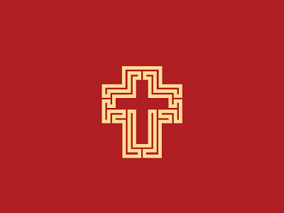 Cross brand christian church church logo cross designer geometric god gold icon jesus christ logo logo design logo designer red religion religious symbol