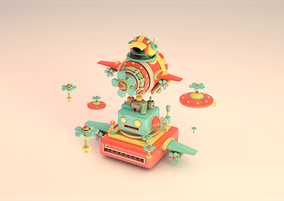 Aircraft playground 3d animation 3d art branding c4d illustration