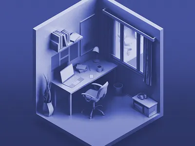 Workspace 3d 3d art 3d artist 3d modeling 3d models 3d room c4d illustration isometric isometric design office rendering room vector workspace