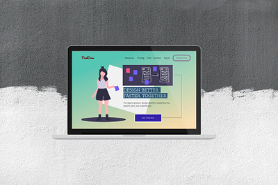 PixelDraw Landing Page branding clean design landing page signup simple ui website white