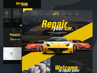 Car Repair Home page 2019 2019 trend agency car car repair shop clean ui creative ios app landing page minimal mockups product design repair shop trendy design ui ux visual design