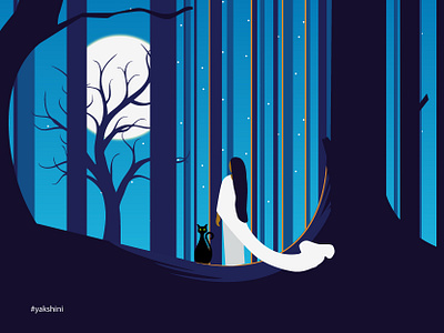 Yakshini adobe illustrator branding and identity color colorful colors concept design drawing girl gost illustration kundariarts night yakshini