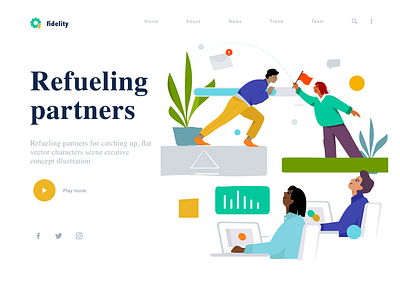 catching up app branding color design flat illustration mobile ui vector web