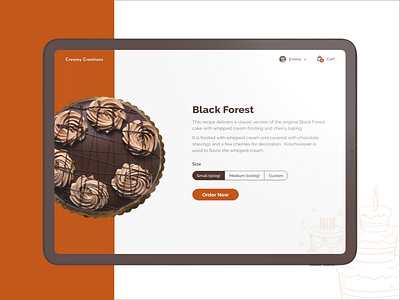 Cake Ordering App for iPad app design app ui cake design digital ecommerce ipad ipad app order tablet ui uidesign ux ux design