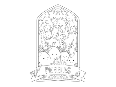 Cute Pebbles Coloring Page art coloring book coloring page cute designs fantasy vector vector illustration