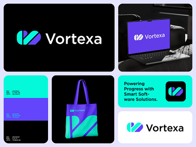 Vortexa - Software, Innovation tech company logo artificial intelligence brand identity brand mark branding company innovation logo logo design logo designer minimalist logo modern logo saas software software logo tech tech company techno technology visual identity vortexa