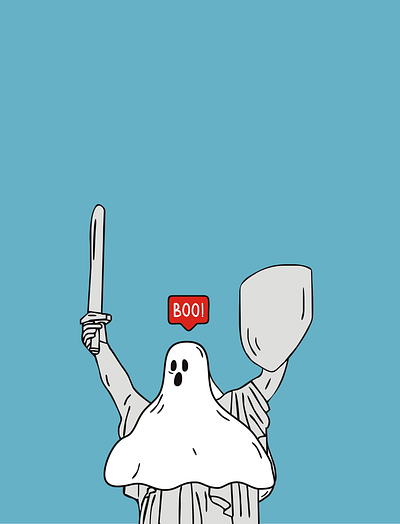 Boo! ghost halloween illustration kyiv ukraine