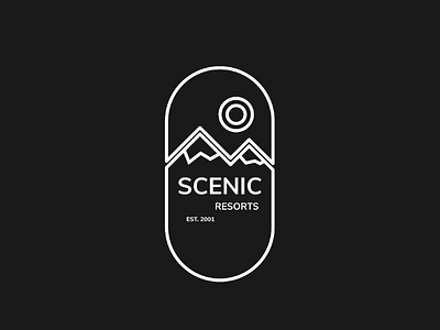 Scenic Resorts Logo (Dark) abstract dark design inkscape inspiration landscape logo logo concept logo design monochrome nature scenic resorts