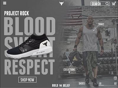 project rock Ui design artwork collection design dribbble flatdesign illustration illustrator instagram landingpage newdesign photoshop product projectrock shoes therock typography ui uidesign ux ux design