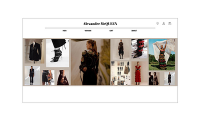 Alexander McQueen brand clothes design designer fashion fashion design homepage luxe shop design ui ux