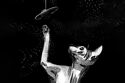 Sphynx Cat in Space baroque black and white cat contrast etching gothic grunge hairless cat illustration jupiter planets pointilism space sphynx stipple stippled surreal