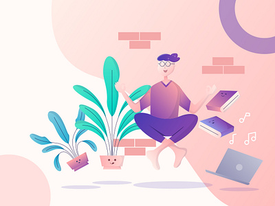 Relaxation Illustration dribbble flat illustration illustration minimal illustration modern illustration relaxation work illustration