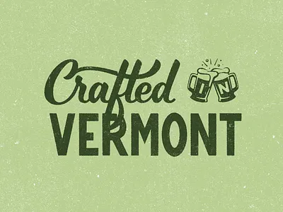Crafted In Vermont beer brewery hand lettering illustration lettering map new england texture typography vermont