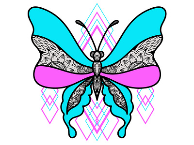 BUTTERFLY ILLUSTRATION GEOMETRIC animals art artwork background art design drawing illustration ornament stained glass vintage