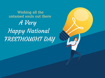 A Very Happy NATIONAL FREETHOUGHT DAY animation branding design flat icon illustration minimal photoshop typography ux vector