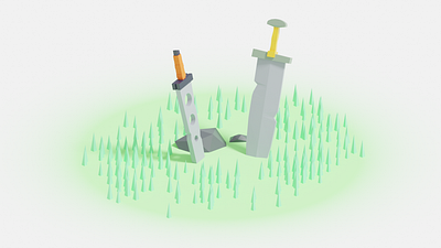 Swords 3d 3d art 3d artist design illustration